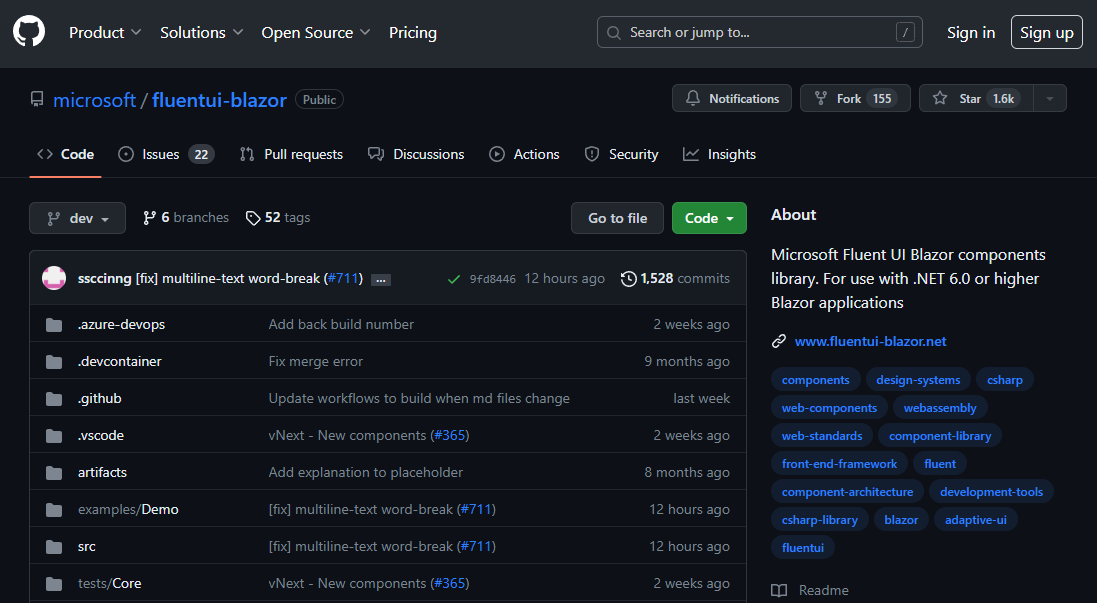 Microsoft Fluent UI Blazor Components